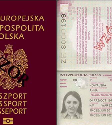 Как выглядит польский заграничный паспорт