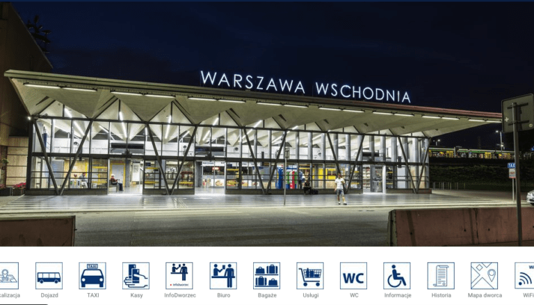 Zheleznodorozhnyy vokzal Warszawa Wschodnia (Varshava Zakhodnya) informatsiya